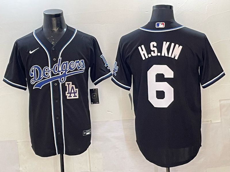 Men 2025 Los Angeles Dodgers #6 H.S.Kim black Nike MLB Jersey style 067
